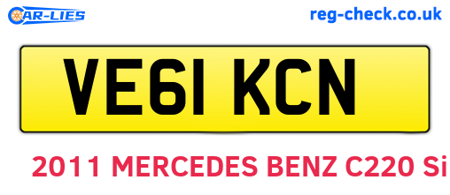 VE61KCN are the vehicle registration plates.