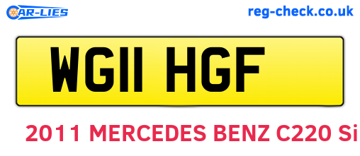 WG11HGF are the vehicle registration plates.