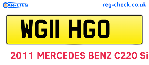 WG11HGO are the vehicle registration plates.
