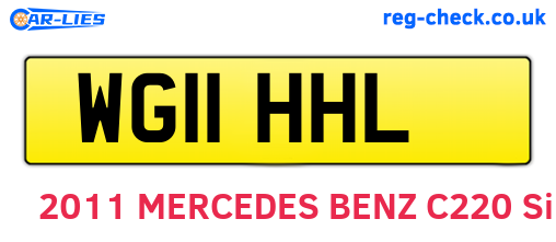 WG11HHL are the vehicle registration plates.