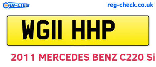 WG11HHP are the vehicle registration plates.