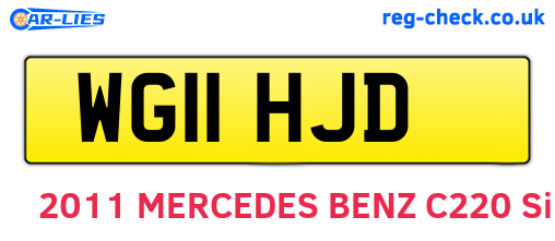 WG11HJD are the vehicle registration plates.