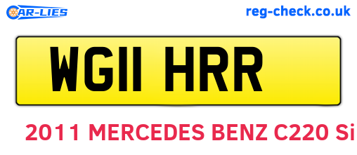WG11HRR are the vehicle registration plates.