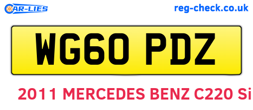WG60PDZ are the vehicle registration plates.