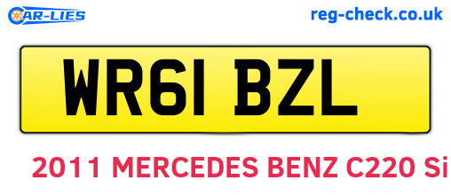 WR61BZL are the vehicle registration plates.