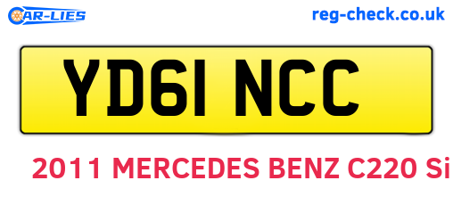 YD61NCC are the vehicle registration plates.