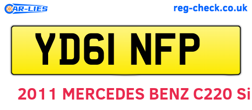 YD61NFP are the vehicle registration plates.
