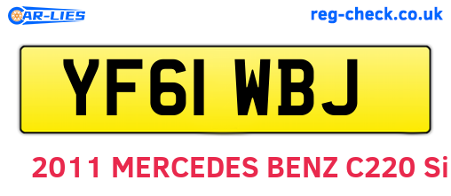 YF61WBJ are the vehicle registration plates.