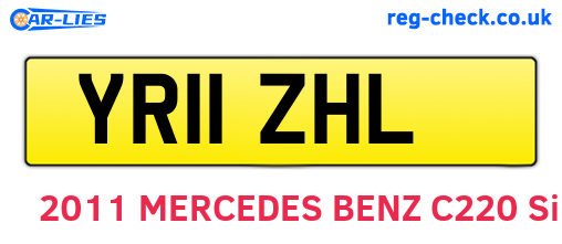YR11ZHL are the vehicle registration plates.