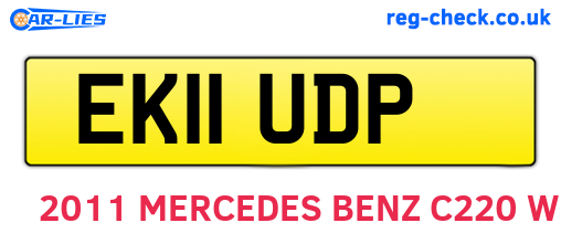 EK11UDP are the vehicle registration plates.