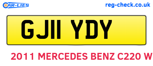 GJ11YDY are the vehicle registration plates.