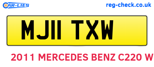 MJ11TXW are the vehicle registration plates.
