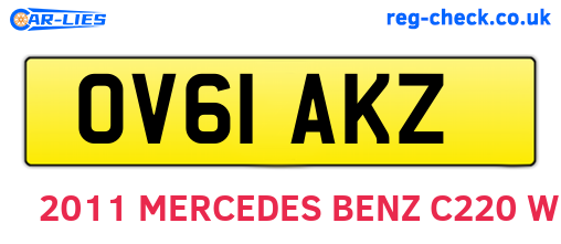OV61AKZ are the vehicle registration plates.