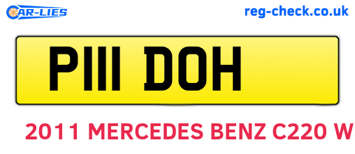 P111DOH are the vehicle registration plates.