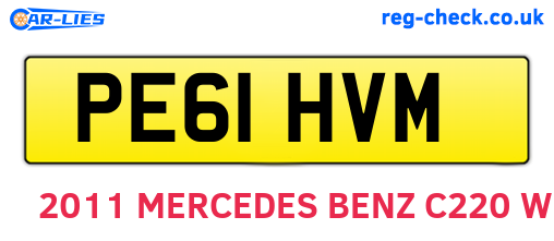 PE61HVM are the vehicle registration plates.