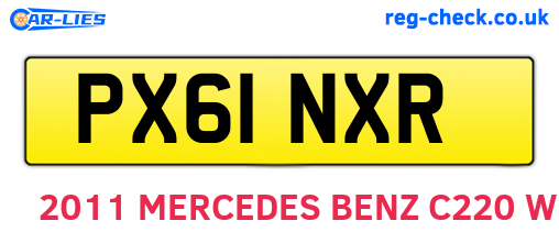 PX61NXR are the vehicle registration plates.