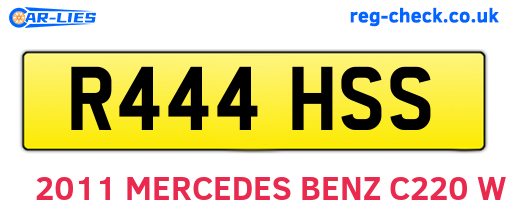 R444HSS are the vehicle registration plates.