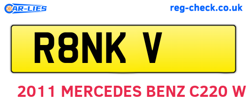 R8NKV are the vehicle registration plates.