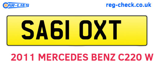 SA61OXT are the vehicle registration plates.