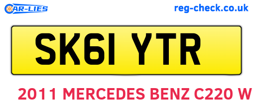 SK61YTR are the vehicle registration plates.