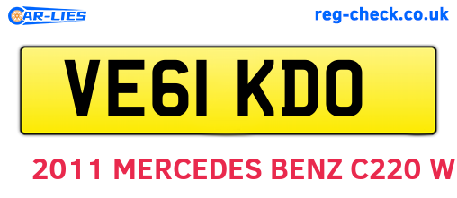 VE61KDO are the vehicle registration plates.