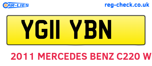 YG11YBN are the vehicle registration plates.