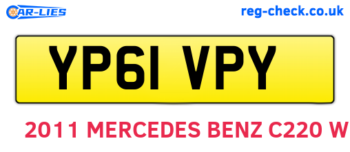 YP61VPY are the vehicle registration plates.