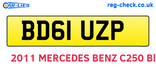 BD61UZP are the vehicle registration plates.