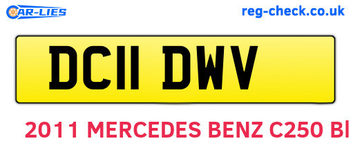 DC11DWV are the vehicle registration plates.