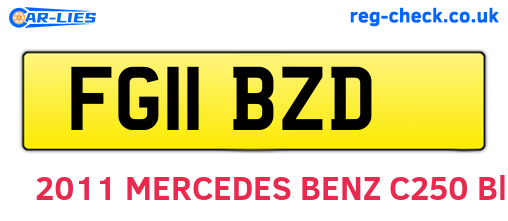 FG11BZD are the vehicle registration plates.