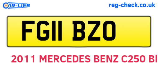 FG11BZO are the vehicle registration plates.