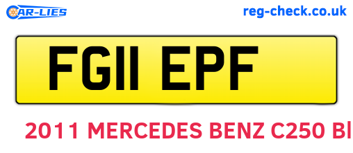 FG11EPF are the vehicle registration plates.