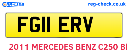 FG11ERV are the vehicle registration plates.