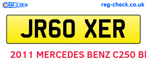 JR60XER are the vehicle registration plates.