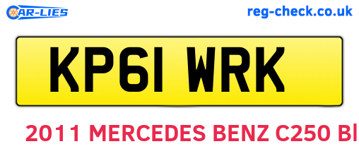 KP61WRK are the vehicle registration plates.