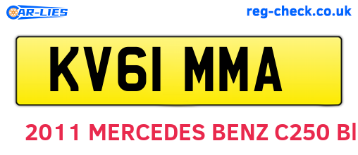 KV61MMA are the vehicle registration plates.