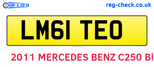 LM61TEO are the vehicle registration plates.