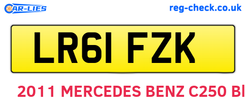 LR61FZK are the vehicle registration plates.