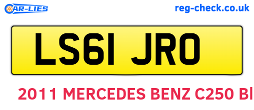 LS61JRO are the vehicle registration plates.