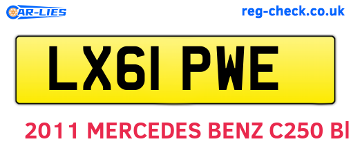 LX61PWE are the vehicle registration plates.