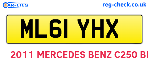 ML61YHX are the vehicle registration plates.