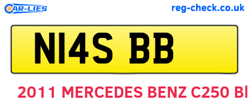N14SBB are the vehicle registration plates.