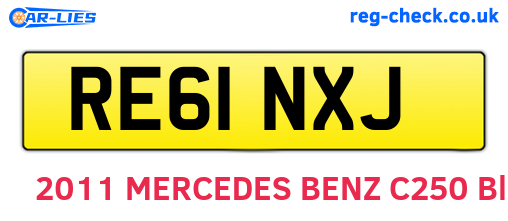 RE61NXJ are the vehicle registration plates.