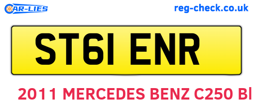 ST61ENR are the vehicle registration plates.