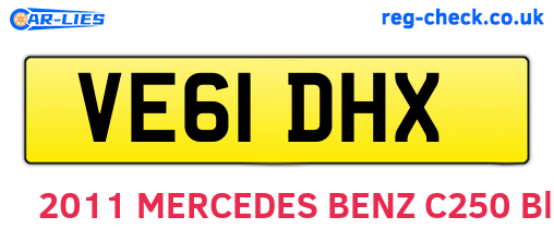 VE61DHX are the vehicle registration plates.