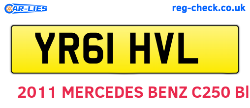 YR61HVL are the vehicle registration plates.