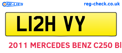 L12HVY are the vehicle registration plates.