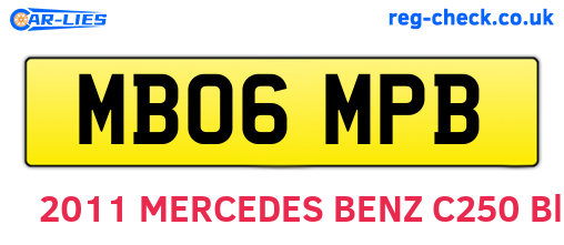 MB06MPB are the vehicle registration plates.