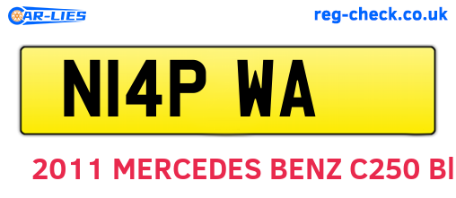 N14PWA are the vehicle registration plates.