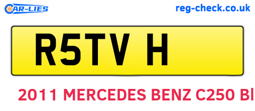 R5TVH are the vehicle registration plates.